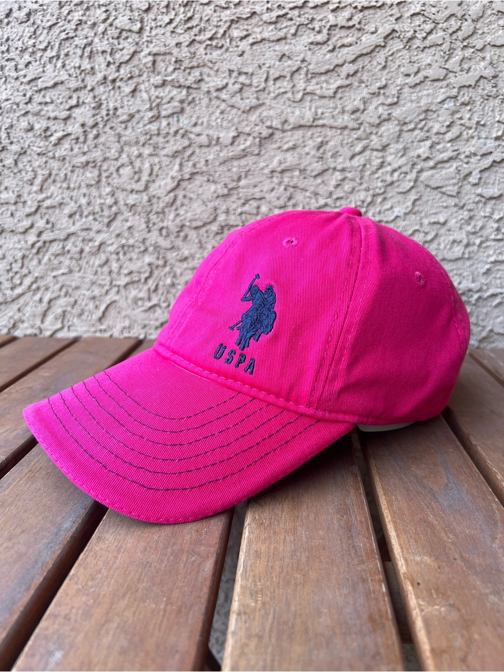 USPA Hot Pink Polo Cap with Navy Logo